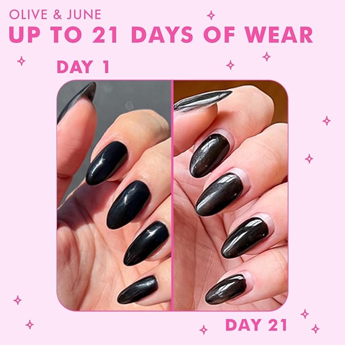 Olive & June Gel Polish Top Coat | UV LED Nail Lamp Needed | Long Lasting Formula | Up to 21 Days of Wear | Damage-Free Removal | Salon-Quality Manicure, Pedicure at Home | Vegan,HEMA-Free,Cruelty-Fre