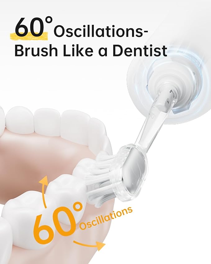 Laifen Wave Special Electric Toothbrush, New 2025 Version Oscillation & Vibration Sonic Electric Toothbrush for Adults with App, 2 Brush Heads, IP68 Waterproof Travel Powered Toothbrush (Matte Yellow)