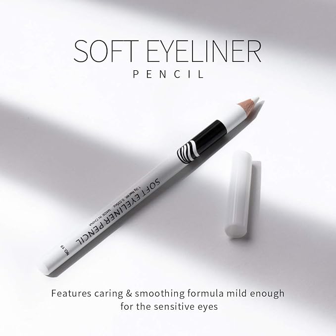 Fashionwu White Eyeliner Pencil Professional Highlighter Eye Liner Pen Soft Strokes Waterproof Long-Lasting Eyeshadow Eye Silkworm Brighten Pencil Beauty Makeup Tool (48pcs)