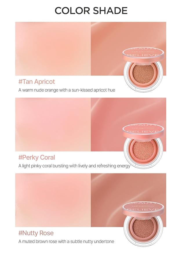 JUNG SAEM MOOL Artist Cushion Blush Blur | Matte & Soft Finish, Korean Liquid Blush for cheeks, Easy to Blend with Puff (Nutty Rose)