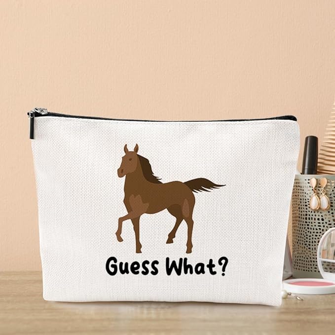 Funny Horse Makeup Bag Horse Gifts for Girls Horse Gifts for Women Horse Supplies Accessories Cute Cosmetic Bag for Women Girls Horse Lovers Sister Best Friends Graduation Mothers Day Birthday Gifts