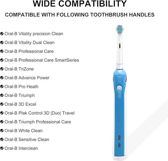 Toothbrush Heads for Oral B, 4 Pack Professional Electric Toothbrush Replacement Heads Medium Soft Dupont Bristles Replacement Toothbrush Heads Precision Clean Brush Heads Refills