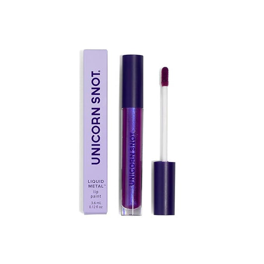 UNICORN SNOT Liquid Metal Lip Paint - Metallic Lip Gloss - Non-drying, Long-lasting Liquid Lipstick, Intense Pigment Color with Metallic Shimmer - Vegan, Cruelty-Free Makeup, Atomic Purple (Boom)