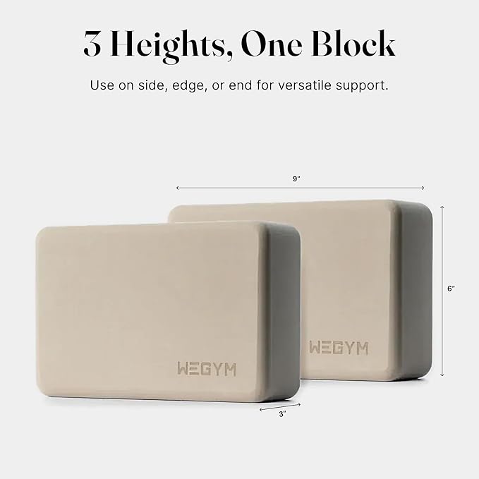 WeGym Yoga blocks with Anti-Slip, Comfortable Grip, Sturdy Sides for Secure Workouts at Home, for Yoga, and Pilate Training