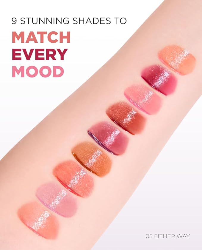 EITHER& Dewy Syrup Tint 05 – Either Way | Vibrant & Fresh Color Lip Tint, All-Day Juicy Glow, Smudge-Proof, Hydrating, Long-Lasting, Non-Sticky Formula (4.3g)