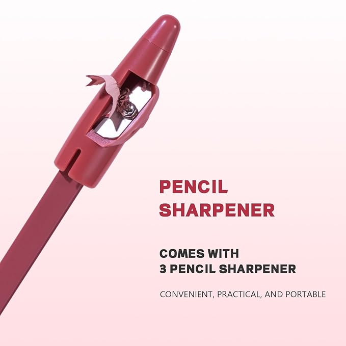 Pudaier Lip Liner Set, 12Pcs Matte Lip Liners with Sharpener, Premium Smooth and High Pigmented Creamy Lip Makeup Pencil