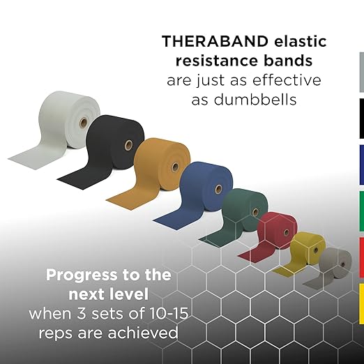 THERABAND Professional Latex Resistance Bands, Individual 6 Ft Elastic Band for Upper & Lower Body Exercise, Physical Therapy, Pilates, At-Home Workouts, 6 Foot, Green, Heavy, Level 4