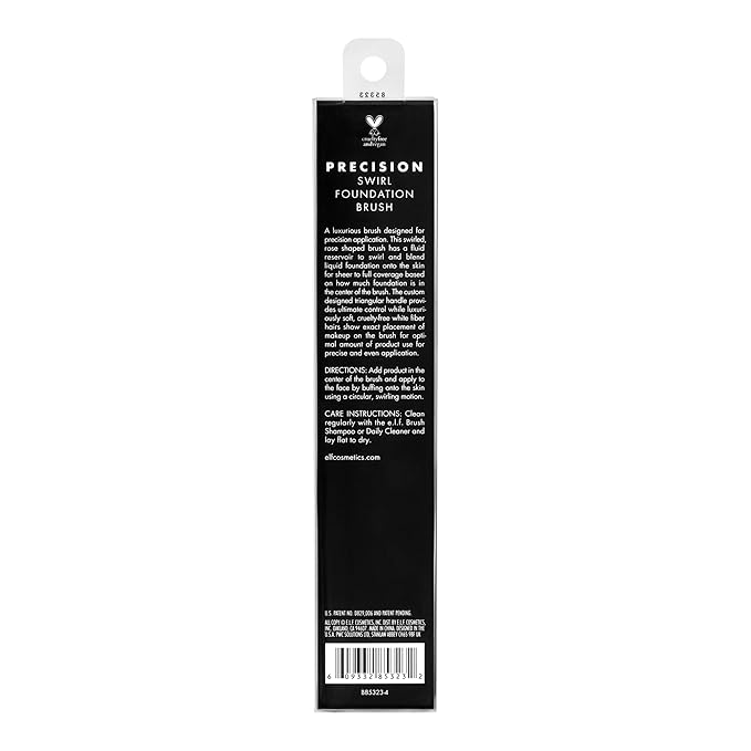 e.l.f. Precision Swirl Foundation Brush, Blends Liquid Foundation Smoothly Onto Skin, Triangular Handle For Ultimate Control, Vegan & Cruelty-Free