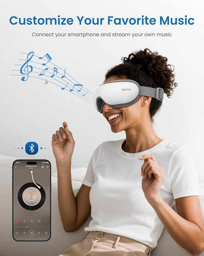 RENPHO Eye Massager with Heat, Valentines Day Gifts for Her Him Birthday Gifts for Women Mom, FSA Eligible HSA Eye Mask for Migraine,Sleep Mask for Dry Eyes Relax, Reduce Strain for Men Dad Eyeris 1