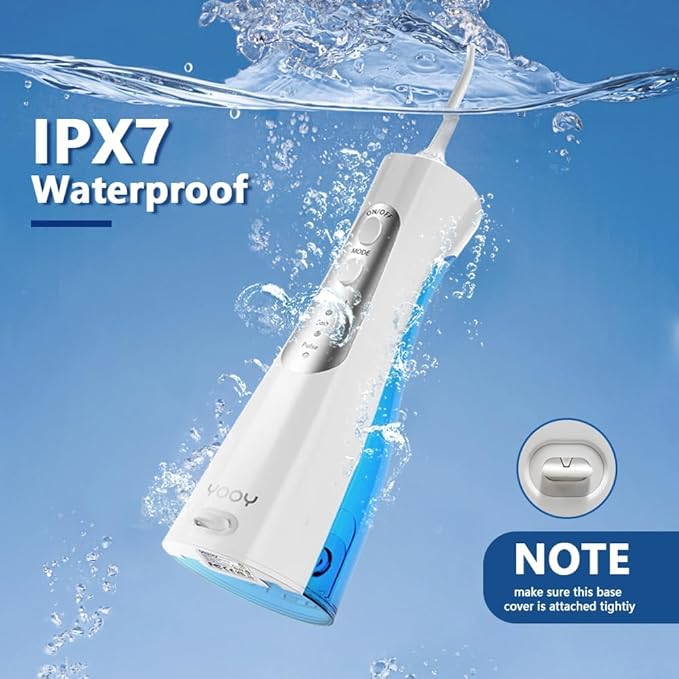 YOOY Water Dental Flosser Teeth Portable Cordless Oral Irrigator Gums Braces Orthodontic Care Irrigation Cleaner Electric Waterflosser Flossing for Teeth Cleaning Rechargeable for Home Travel