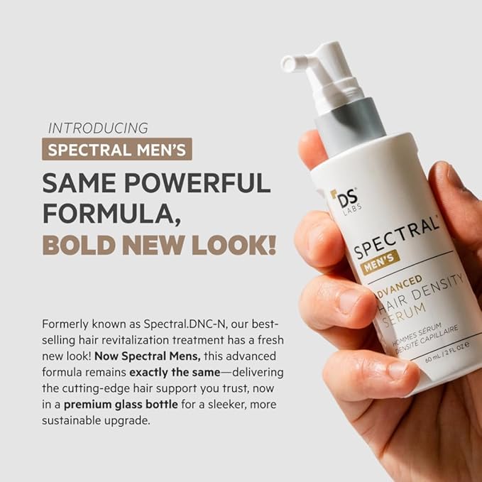 DS Labs Spectral Men’s Hair Density Serum (formerly Spectral.DNC-N), 60mL - Lightweight Leave-In for Fuller Looking, Thicker Looking Hair, Fast Absorbing, Non-Greasy, For All Hair Types