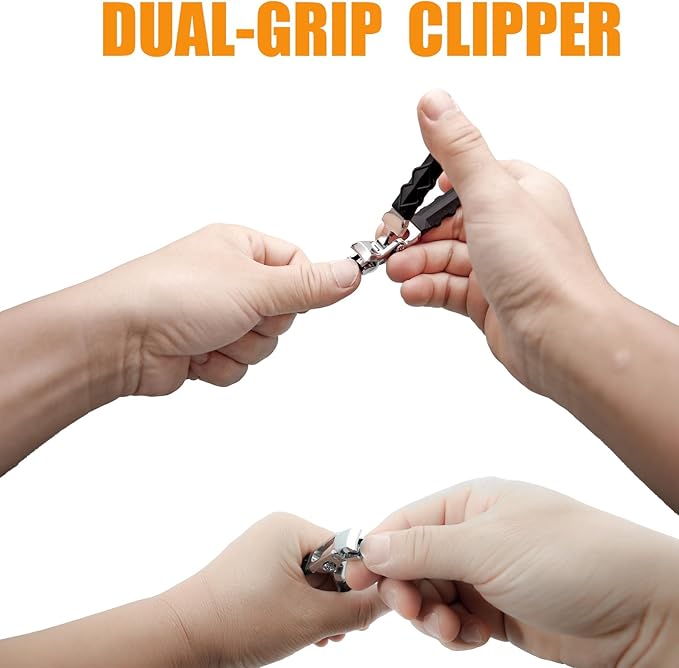 Heavy Duty Angled Head,Wide Jaw Clippers for Seniors and Man,Ingrown Toenail,Thick Nail.Long Handle, Slanted Nail Cutter for Men,Women,Pregnant,Elderly.4Pcs