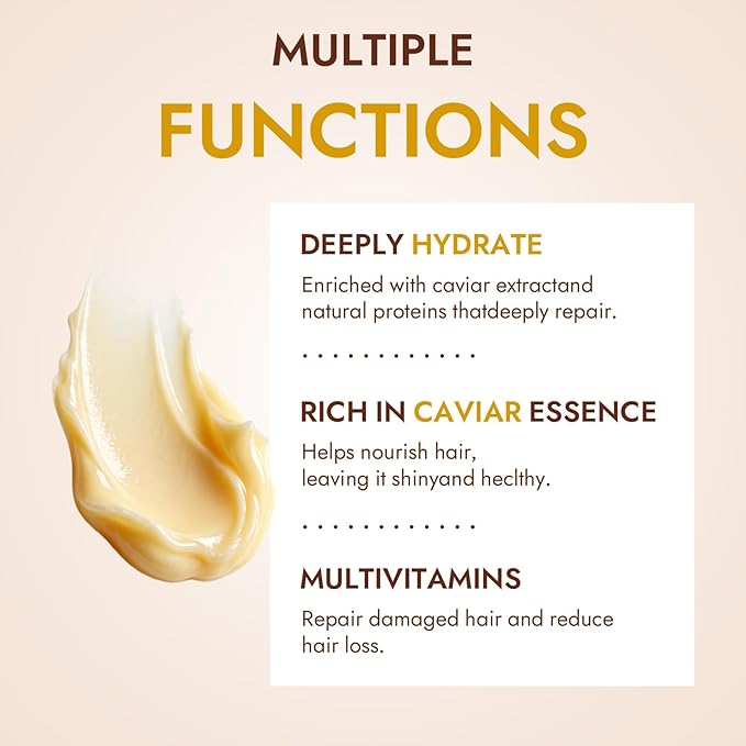 Orvian Caviar Hair Mask - Deep Repair & Replenishing Moisture Masque for Dry, Coarse, Damaged Hair