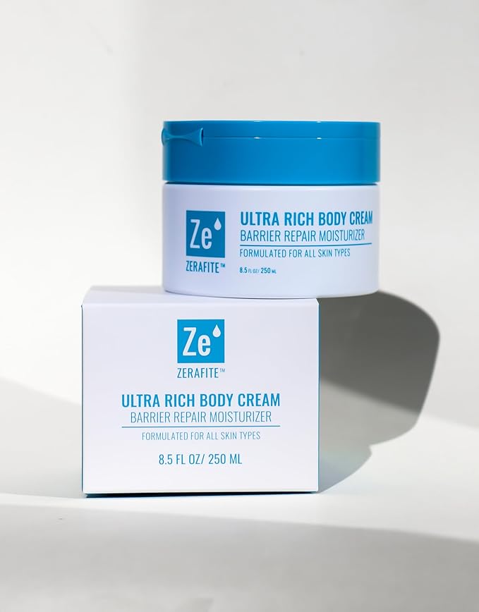 ZERAFITE Ultra Rich Body Cream Barrier Repair Moisturizer for All Skin Types & Dry Skin, 8.5 FL. Oz.