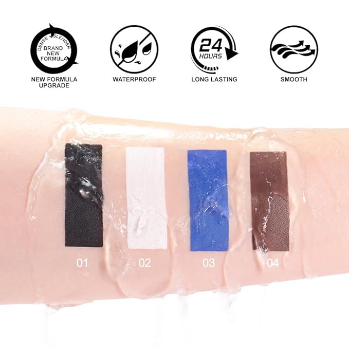 evpct Brown Eyeliner Pencils for Eyes, Brown Colored Eye Liner Pencil Makeup Waterproof Smudge Proof, Colored Gel Waterline Eyeliner Liquid, Face Eye Paint Stick Lipstick Pen Halloween Makeup