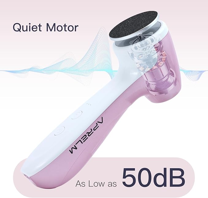 Rechargeable Electric Foot Callus Remover with 3-Sizes 120Pcs Sandpaper Discs, Professional 1000RPM 3-Speed Control Electric Foot File (E7 Pink)