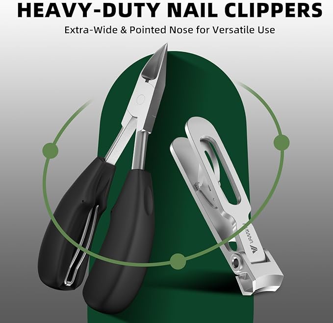 Toenail Clippers for Seniors Thick Toenails, Large Toe Nail Clippers for Men Thick Nails with 37mm Wide Opening, Heavy Duty Ingrown Toenail Clippers with Long Handle Sharp Slanted Nail Cutter