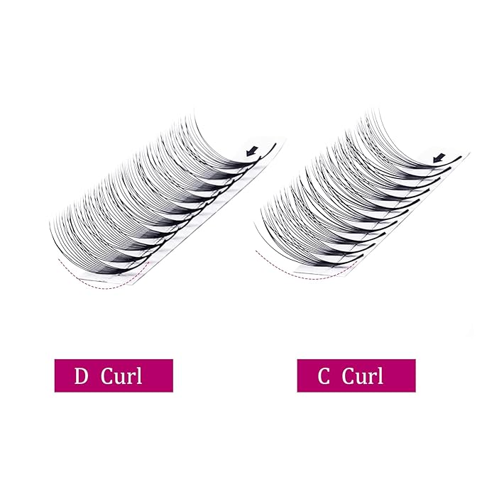 Pre Made Eye Lash Extension Fans 10D Premade Volume Eyelash Extensions 0.07 Thickness D Curly Premade Lash Fans Pointed Base Middle Stem Eyelash Extension (10D-0.07D, 11-19mm)