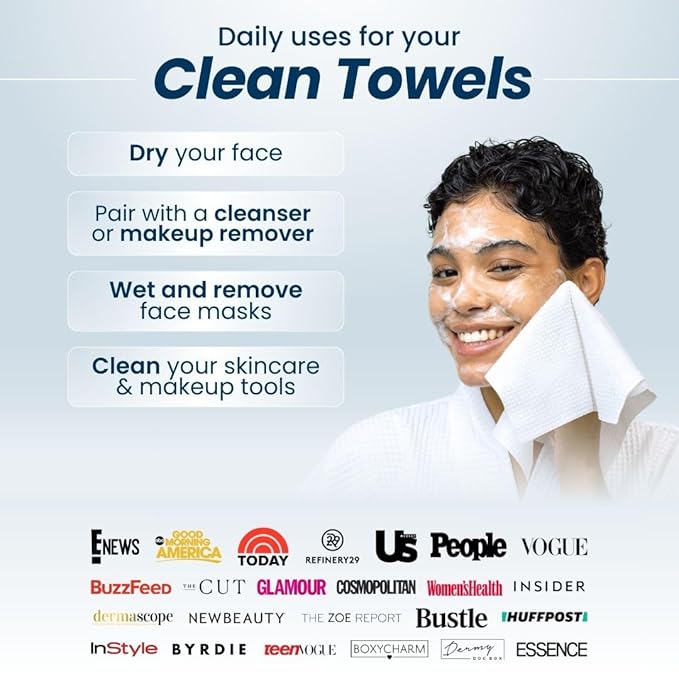 Clean Skin Club Clean Towels XL™, 100% USDA