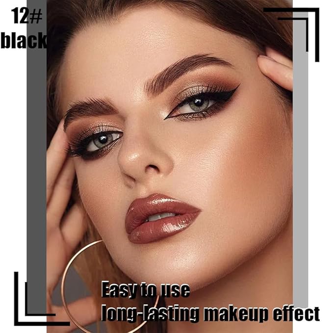 evpct Black Matte Liquid Eyeliner Waterproof Smudge Proof, Black Eye Liner Liquid Liner for Face Body Paint, Long-lasting Eyeliner Waterline Thin Quick-dry Eyeliners Pencil Eye Makeup Stay all Day