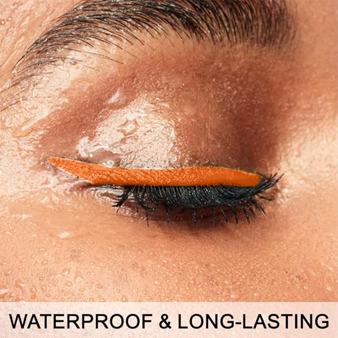 evpct 1Pcs Orange Waterproof Colored Eyeliner Liquid Eye Liner Set Long Lasiting Ultra-fine Speed Dry Colorful Liquid Eyeliner lapiz delineador de ojos contra el agua blanco para ojos de colores