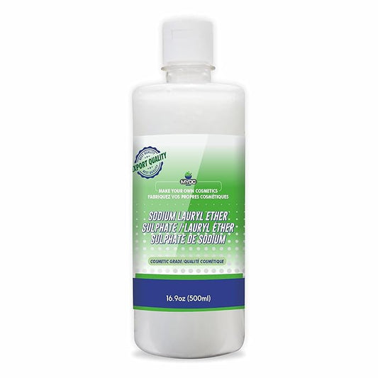 MYOC Sodium Lauryl Ether Sulphate (500 ml / 16.9 fl oz) - Cosmetic Grade Liquid Surfactant for Shampoos Body Washes Cleansers & DIY Formulations