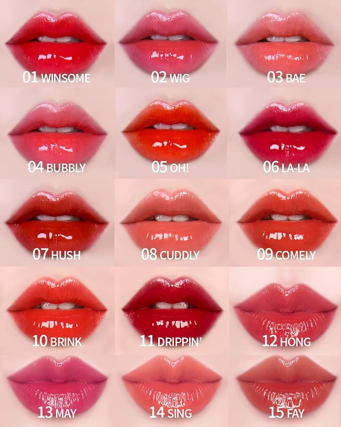 HOLIKA HOLIKA Heart Crush Glow Lip Tint Air – Korean Lip Tint with High Shine Juicy Fruit Jam Colors Lip Stain – Hydrolyzed Collagen & Vitamin C (09 COMELY)