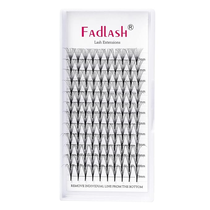 C Curl Volume Eyelash Extensions 10D 0.07 15-20mm Mixed Tray Premade Fans Pointed Base Middle Stem
