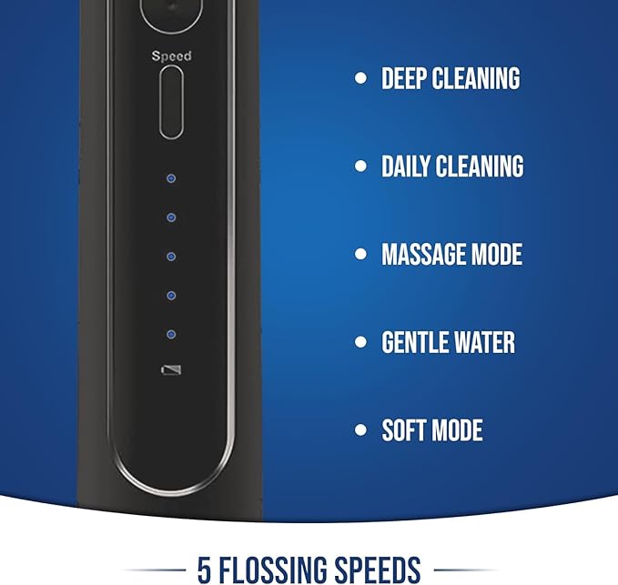 Optum Duo Flossing Toothbrush Rechargeable Electric Toothbrush with Water Flosser - Portable Water Pick Toothbrush Combo Cordless Sonic Electric Toothbrush and Water Flosser - Black