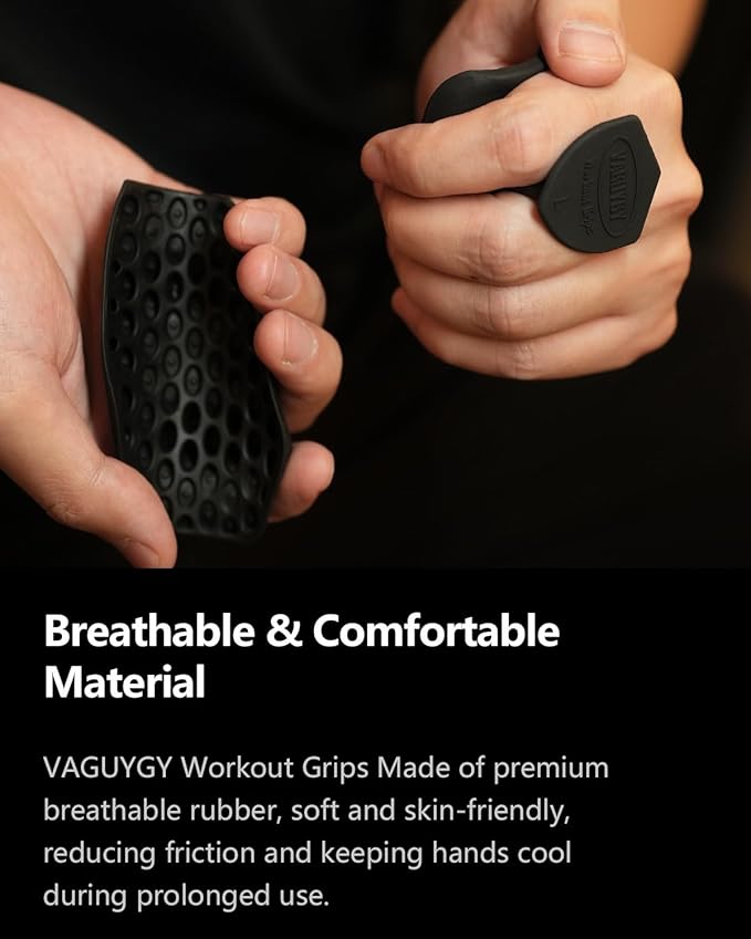Workout Grips,Rubber Fingerless Gym Gloves, Pull Up Grips for Men Women Crosstraining Palm Grips Hand Protection，Suitable for Gym & Home Workouts, Improves Grip Strength