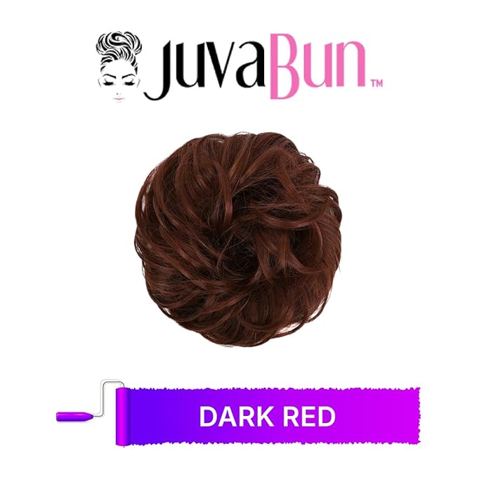 Juvabun Messy Bun 2.0 Dark Red Messy Bun Hair Extension Rich Color Hair Bun Scrunchie for Women Styling