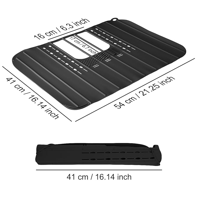 Ranphykx Sink Foldable Cover for Counter Space - Makeup Brush Cleaning Mat - Bathroom Makeup Tools Organizer Space Saver Bathroom Sink Silicone Cover
