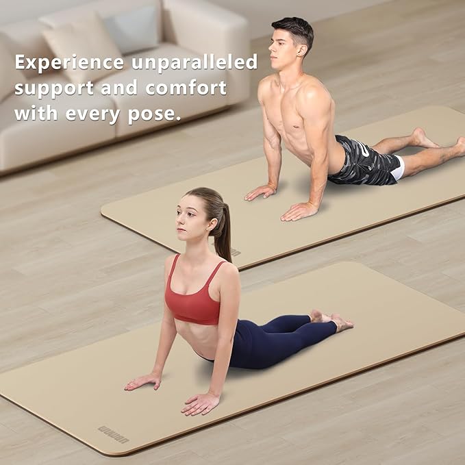 Wide Yoga Mat-80cm Non Slip Extra Thick 1/3'' Fitness Exercise Mat TPE Material High Resiliency Hot Yoga Mats(72“L x 32"W) With Carry Strap for Women Yoga Pilates, Home Floor Workout