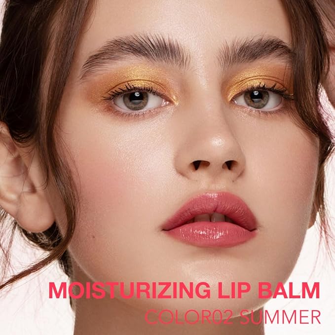 HHLTOH 1Pcs Tinted Lip Balm Moisturizing Lipstick – Watermelon Peach Pink Sheer Hydrating Lip Color for Dry Lips – Nourishing Lip Balm for All Women with a Subtle Natural Scent (S02 Summer)
