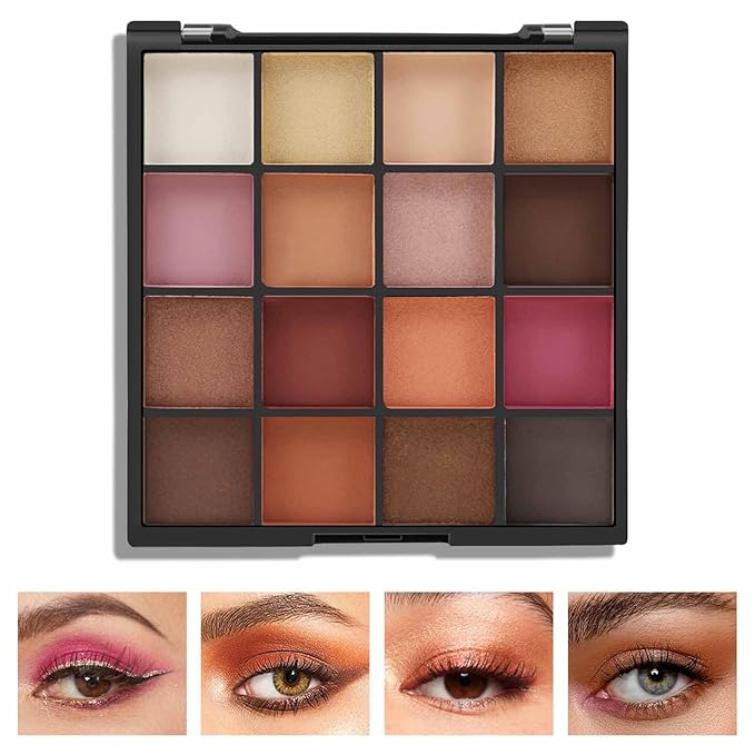 Boobeen Colorful Eyeshadow Palette Makeup-16 Colors, Matte and Glitter Eyeshadow, Bright Eyeshadow palettes, Blendable, Easy to Build Dramatic Glamour Looks (3#)