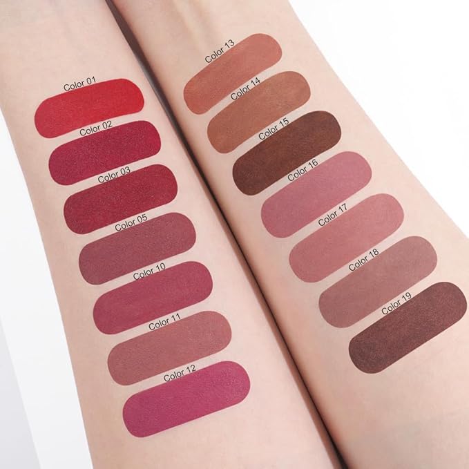 Kaely Plum Red Gradient Matte Lipstick Lip Liner Pencil for Women, 2in1 Flawless Contour Gradual Ombre Effect Lip Pencil Makeup Waterproof, labiales mate 24 horas originales, 02