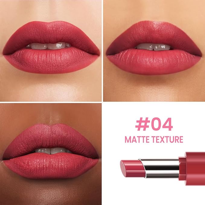 HHLTOH Honey Lipstick Tinted Lip Balm - Matte Tint Cream Lipsticks for All Skin Tones, Hydrating Lip Stain, Can be Buildable Blendable Nourishing Moisturizing Suitable for Women to Every Day Makeup 04
