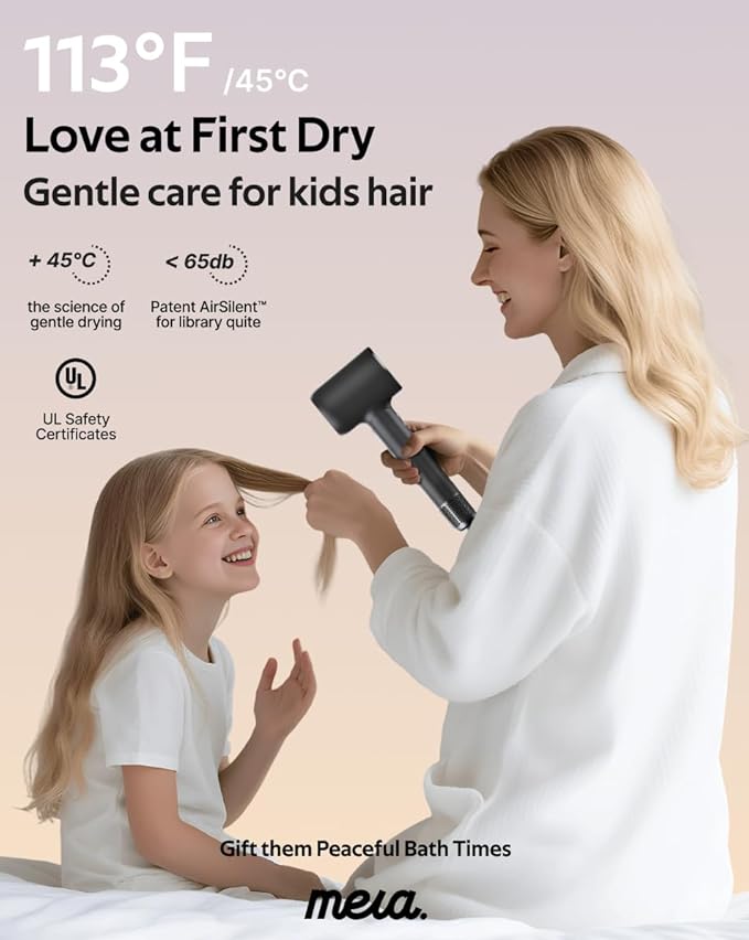 Professional Bio-Ionic Hair Dryer for Women - Fast Drying & Static Control Blow Dryer with Diffuser & Concentrator, cUL Certified, Lightweight Travel-Friendly Design, Complete Styling Tool Set