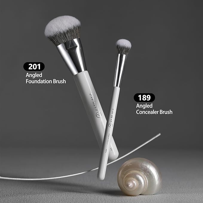 Albeaut Foundation Concealer Makeup Brushes for Liquid Cream Stick,Soft Big Angled Face Brushes Bronzer Contour Nose Eyeshadow Blending Set (189201)