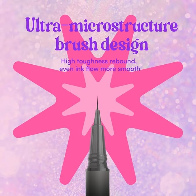 Silksnap Precision Liquid Eyeliner, Ultra Fine 0.01mm Tip, Smudge-Proof Waterproof Formula, Perfect for Beginners, Smooth Flow Drama-Proof (Brown) (BROWN)