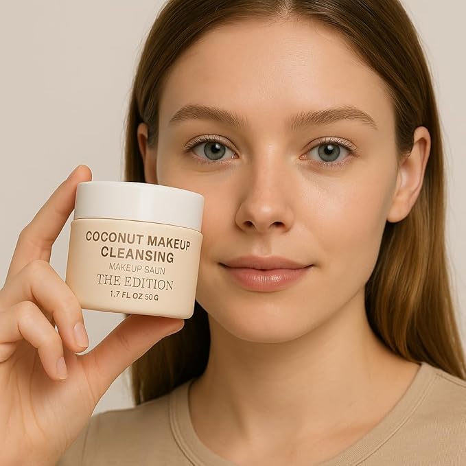 The Edition Coconut Cleansing Balm – 2-in-1 Makeup Remover & Face Cleanser – Melts Waterproof Mascara & Longwear Makeup – Hydrating, Nourishing, Gentle for Sensitive Eyes – 50g (1.7 oz)