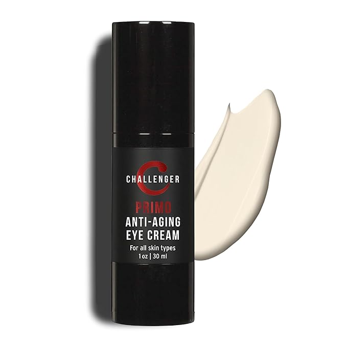 Challenger Primo Anti-Aging Eye Cream | Unscented | Clean Dispensing Airless Pump | Reduce Wrinkles, Under-Eye Circles, Puffiness, Crows Feet and Signs of Age | 1oz