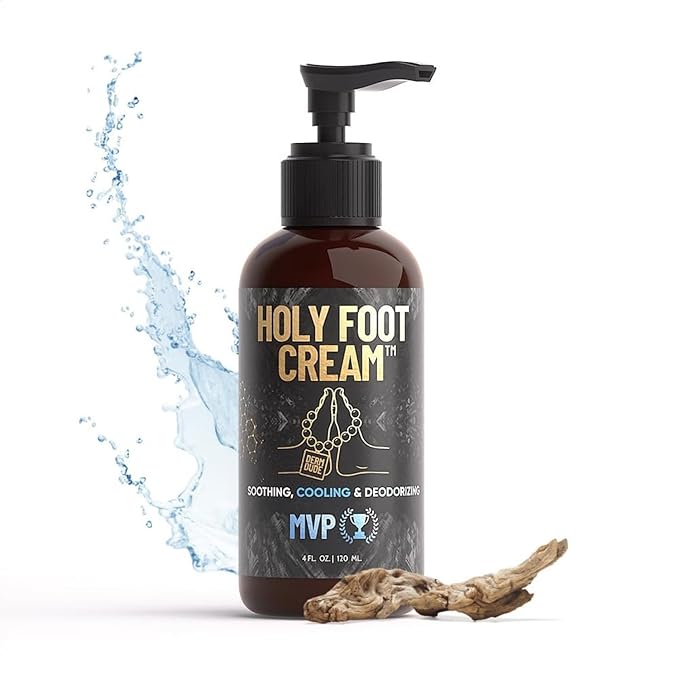 Derm Dude Holy Foot Cream | Daily Moisturizing Foot Cream with DeoPlex for Freshness & Arrowroot for Lightweight Hydration | MVP Scent 4oz