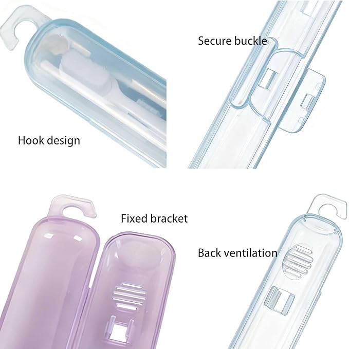 4 Pack Toothbrush Travel Case, Breathable Small and lightweight Toothbrush Holders - Compact Toothbrush Organizer for Travel, Vacation, Camping, Gym, Business Trips, Office, Cruise