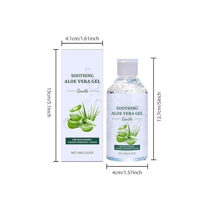 Soothing Aloe Vera Gel，Aloe Vera Gel Body Moisturizer Cream，Deeply Hydrates and Moisturizes Dry Skin and Soothes Sunburns，Suitable for All Skin Types，3.53 Oz