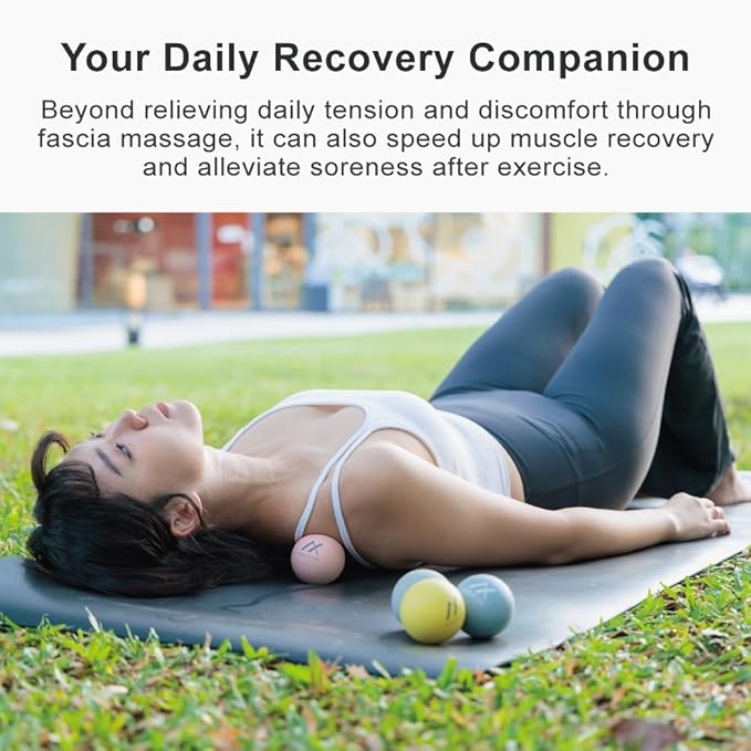 Therapy Massage Balls (2-Pack), High-Density Fascia Balls for Targeted Muscle Relaxation & Daily Recovery - 50D & 65D Hardness Options (Serene Gray + Soothing Pink (65D+50D))