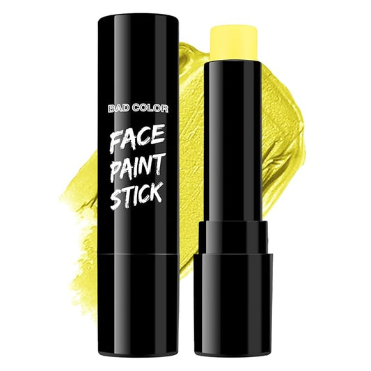 BADCOLOR Yellow Face Body Paint Stick, Full-Coverage Eye Black Sticks for Adults, Hypoallergenic Face Painting Kit for Halloween SFX Lion Tiger Minions Stage Cosplay Costume Party