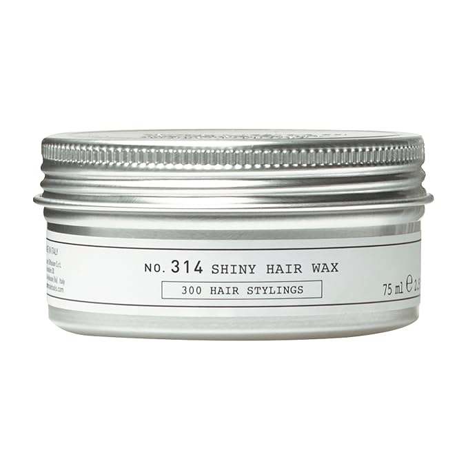 DEPOT No. 314 Shiny Hair Wax | Medium Hold Styling Wax for Men | Adds Definition & Shine | With Aloe Vera, Sunflower Oil & Botanical Extracts | 2.5 fl.oz.