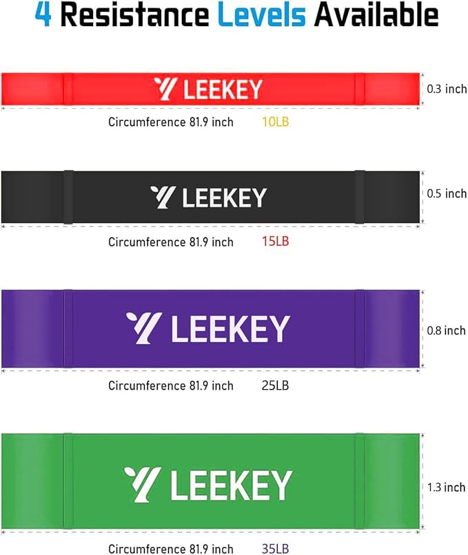 LEEKEY Resistance Bands, Exercise Bands with Handles,Pull Up Assist Bands - Band Set with Door Anchor - Bands for Working Out,Band for Men and Women Fitness Training,Home Workouts