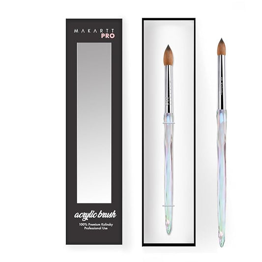 Crimped professional kolinsky nail brush